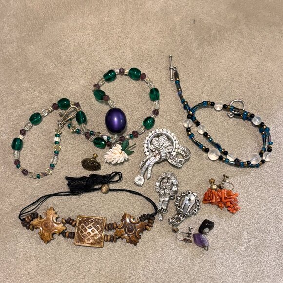 antique  vintage Jewelry - Lot of Antique, Vintage & Contemporary Jewelry 13 Pieces Crafters